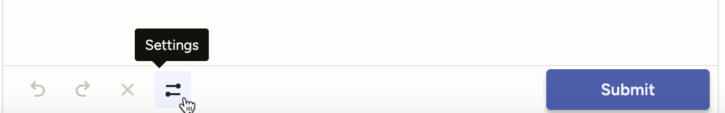Screenshot of settings icon